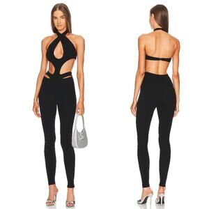 NWT Michael Costello x REVOLVE Gemi Cutout Jumpsuit in Black Size Small